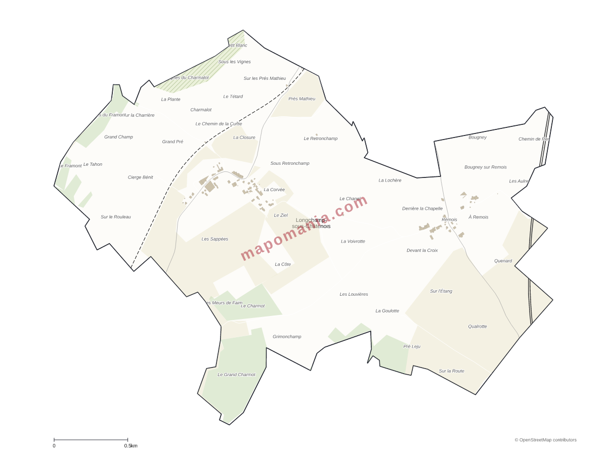 Carte de Longchamp-sous-Châtenois à personnaliser