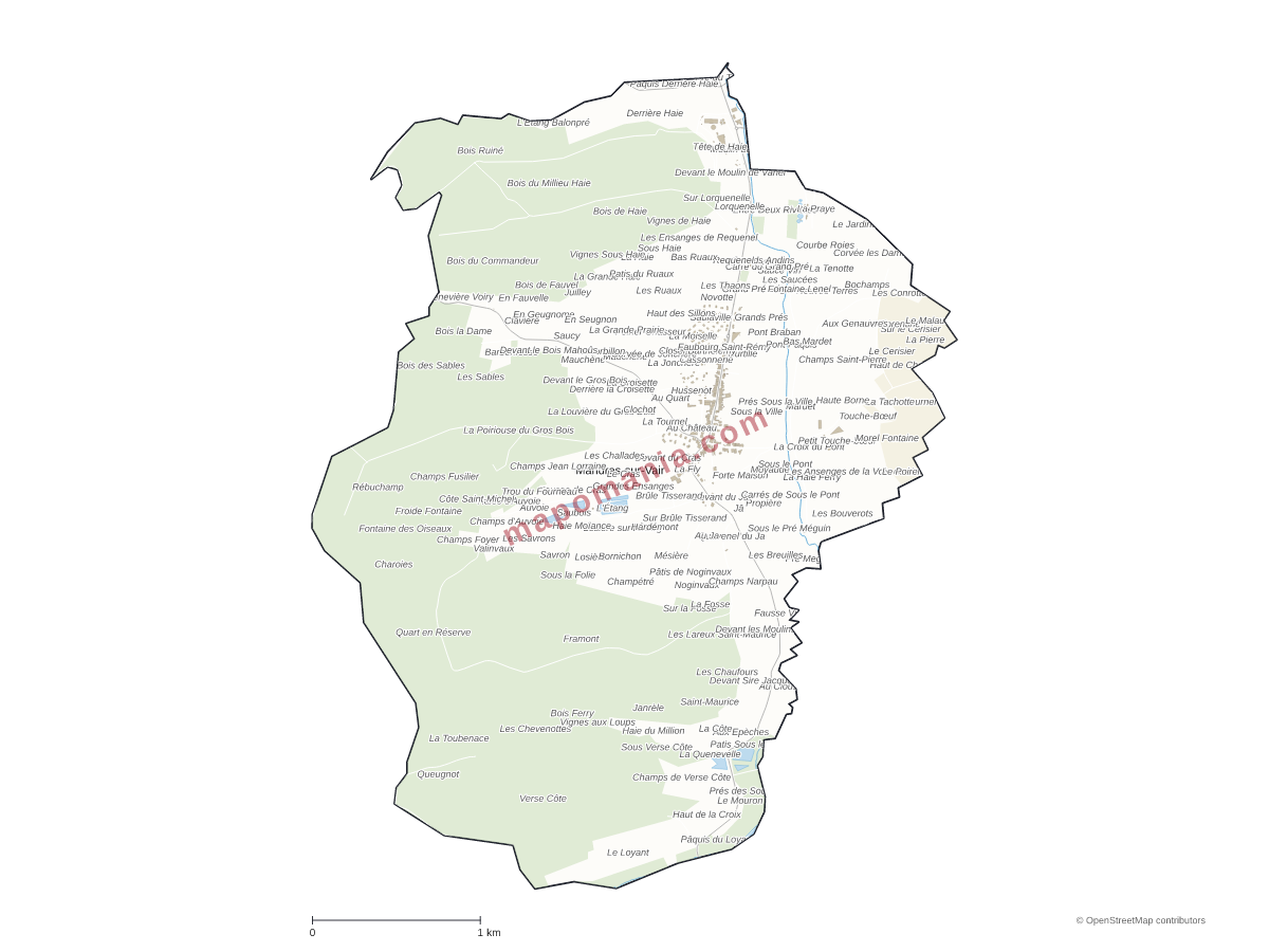 Carte de Mandres-sur-Vair à personnaliser