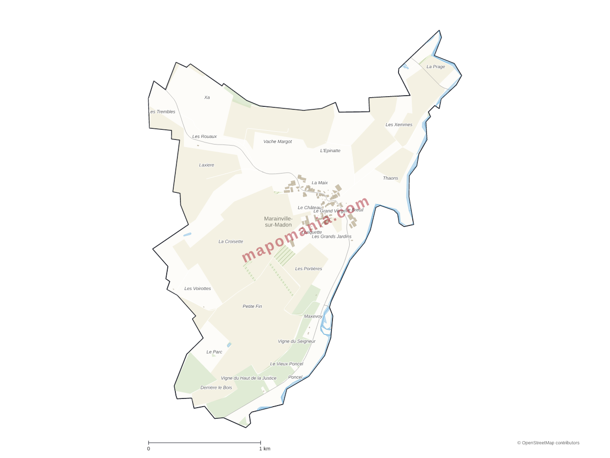 Carte de Marainville-sur-Madon à personnaliser