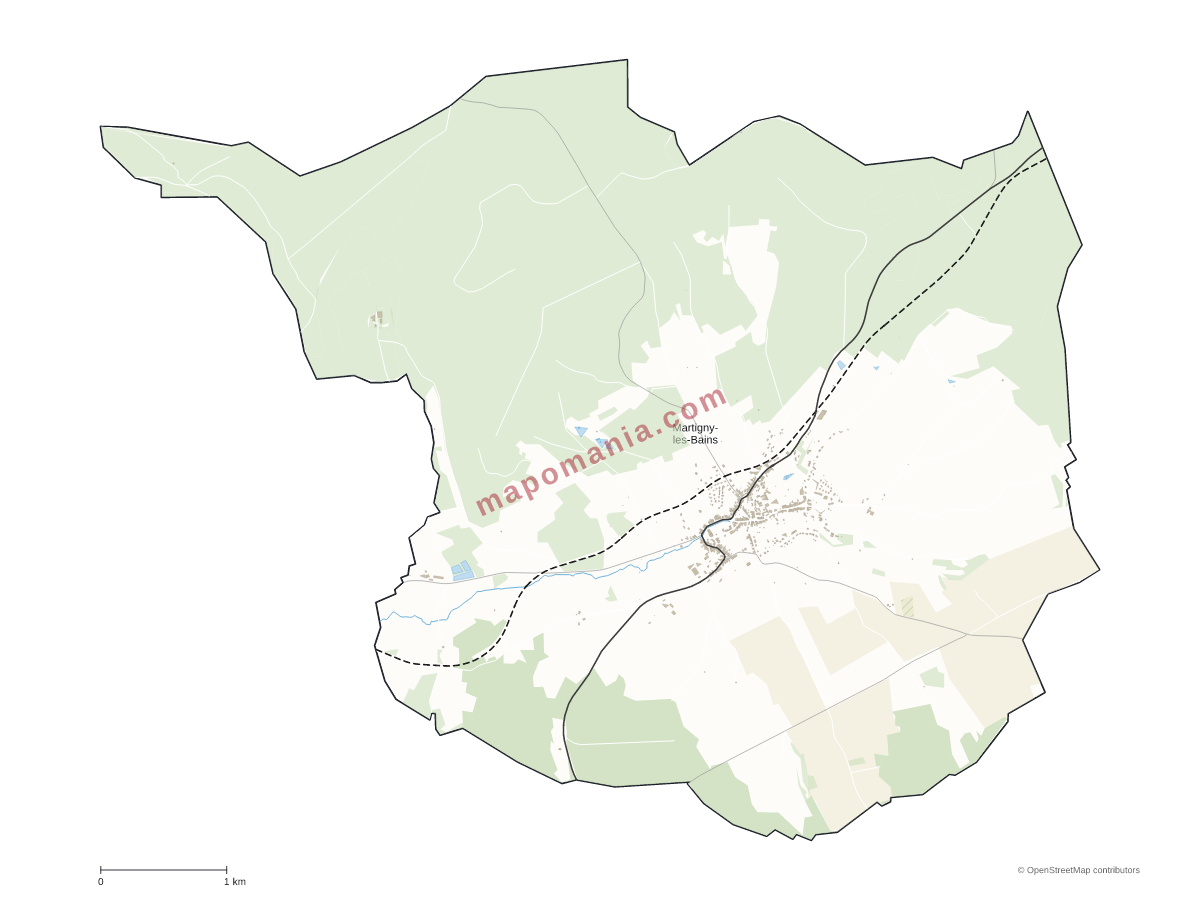 Carte de Martigny-les-Bains à personnaliser