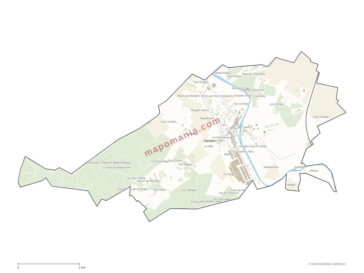 Carte de Mattaincourt à personnaliser