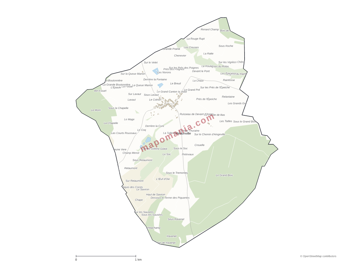 Carte de Médonville à personnaliser