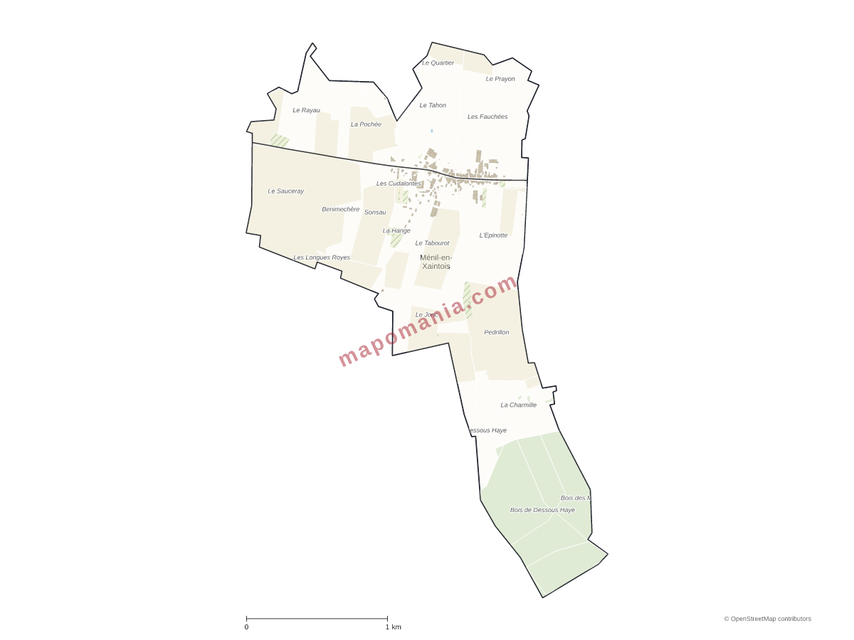 Carte de Ménil-en-Xaintois à personnaliser