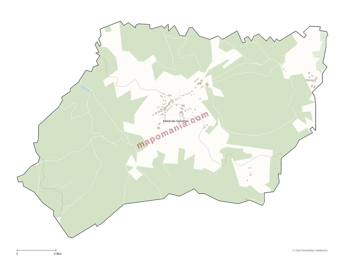 Carte de Ménil-de-Senones à personnaliser