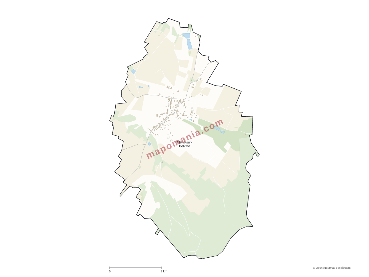 Carte de Ménil-sur-Belvitte à personnaliser