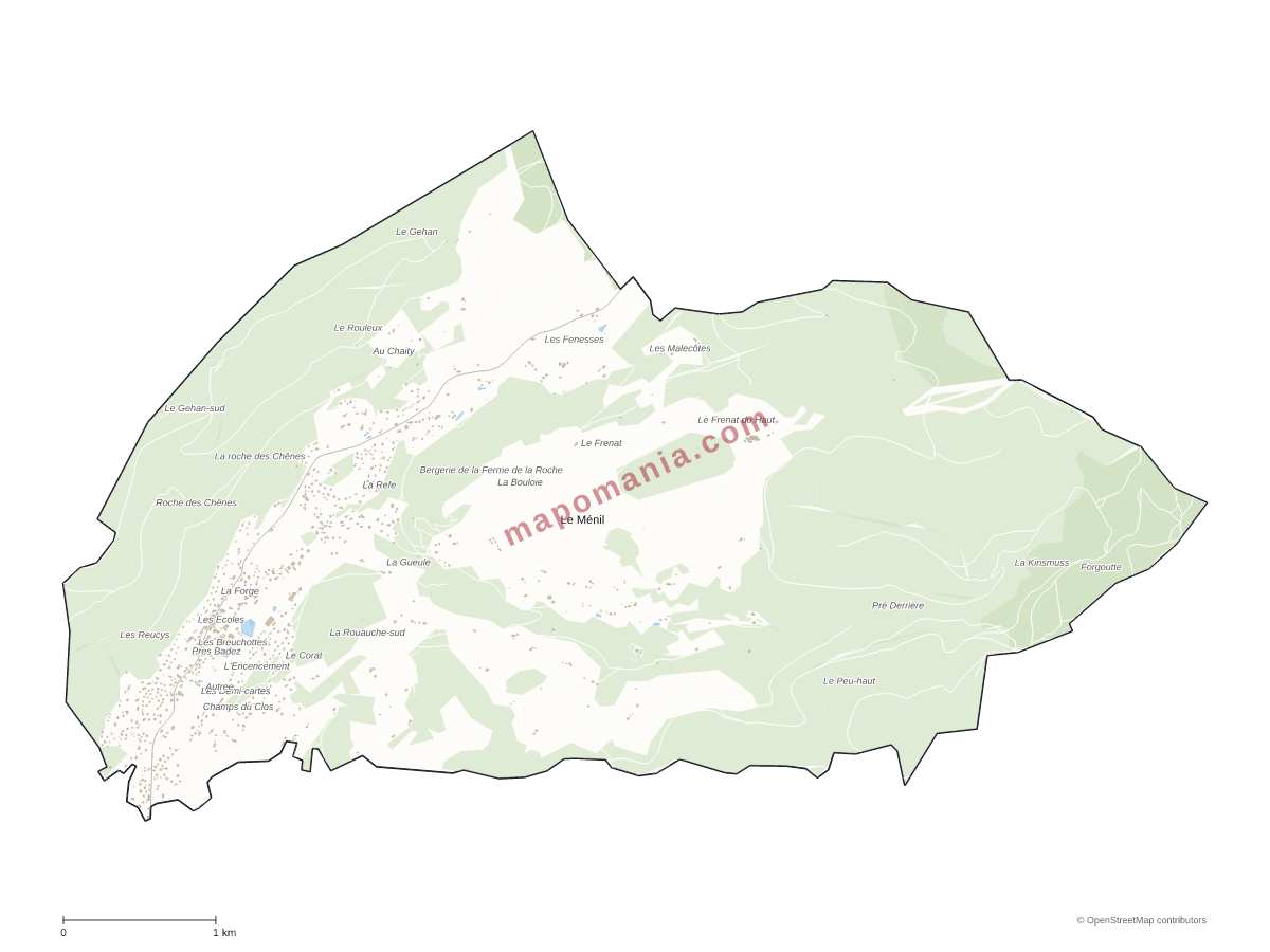 Carte de Le Ménil à personnaliser