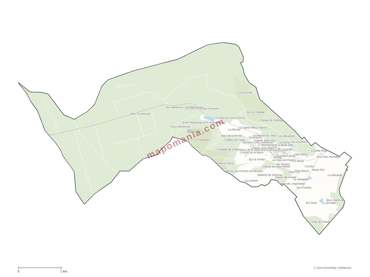 Carte de Midrevaux à personnaliser
