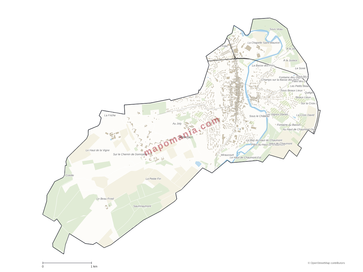 Carte de Mirecourt à personnaliser