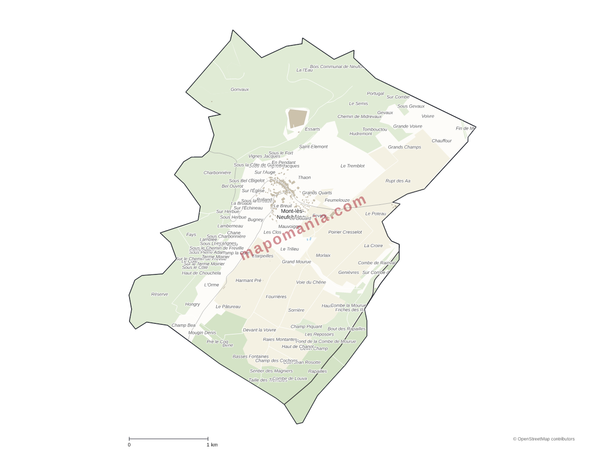 Carte de Mont-lès-Neufchâteau à personnaliser
