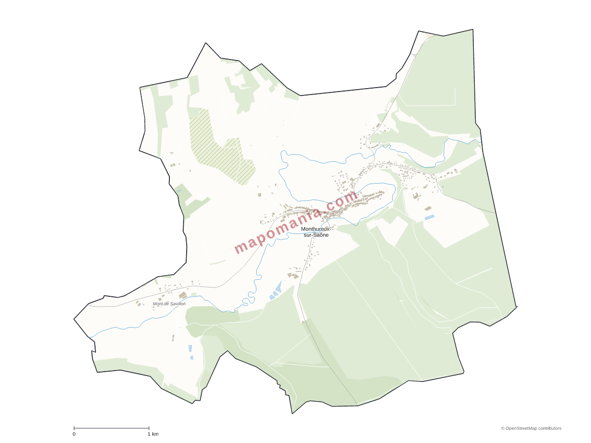 Carte de Monthureux-sur-Saône à personnaliser