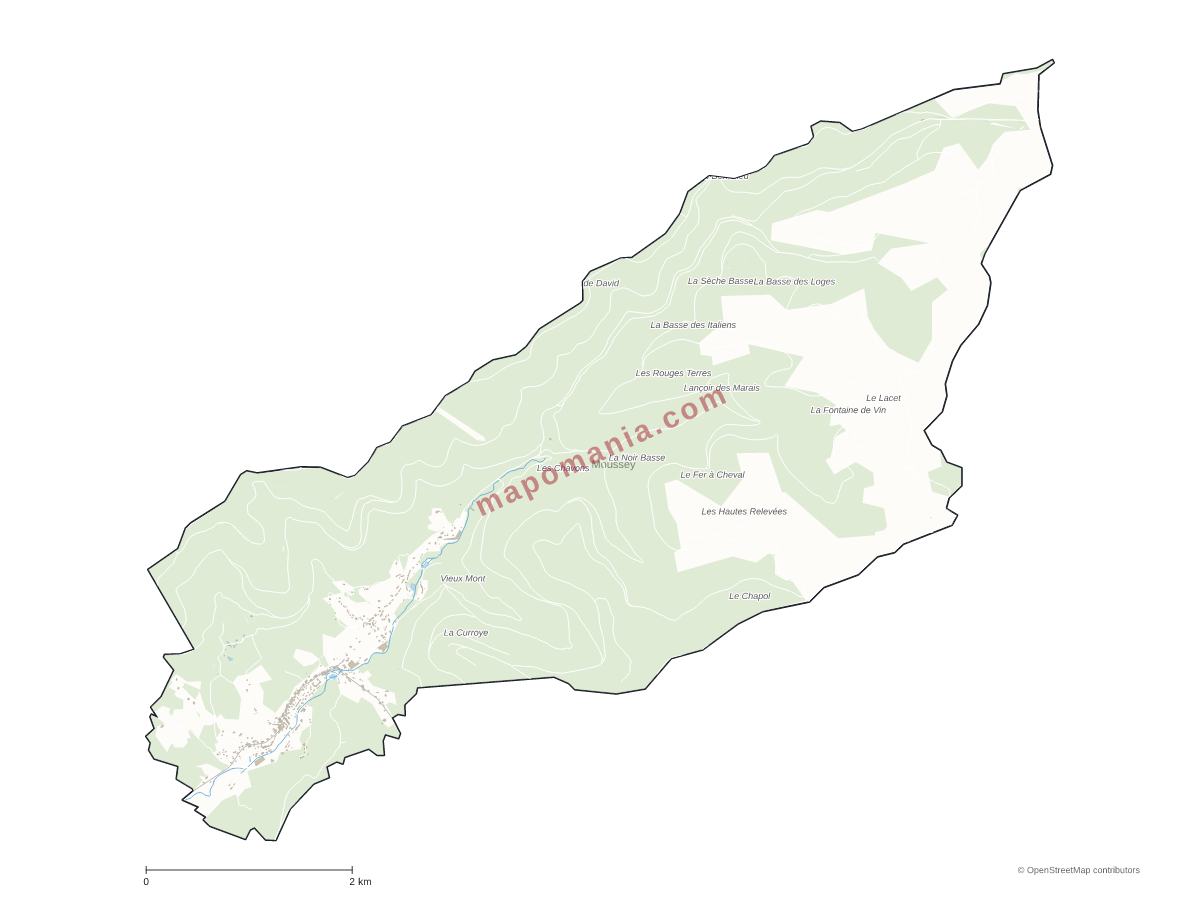 Carte de Moussey à personnaliser