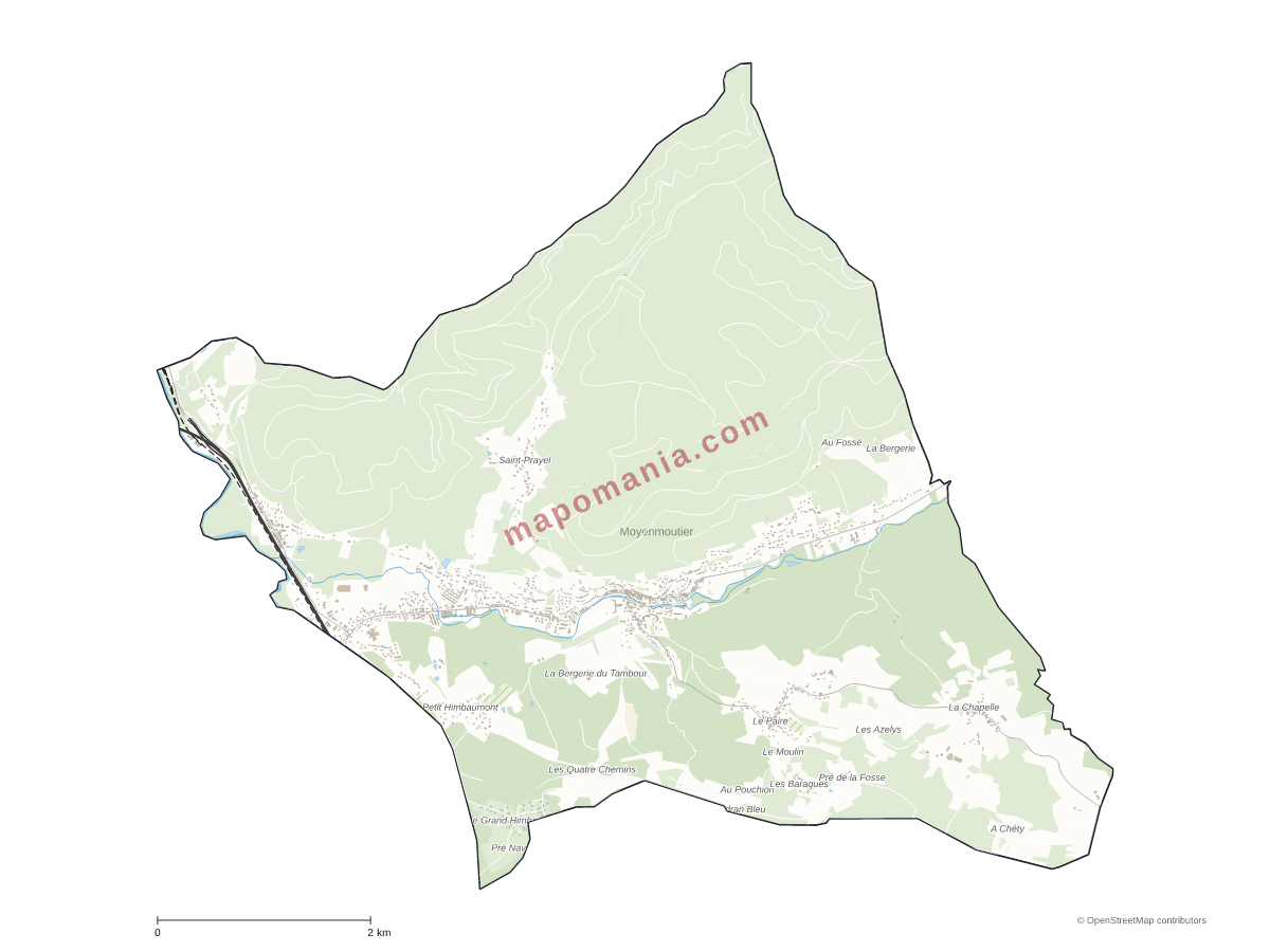 Carte de Moyenmoutier à personnaliser