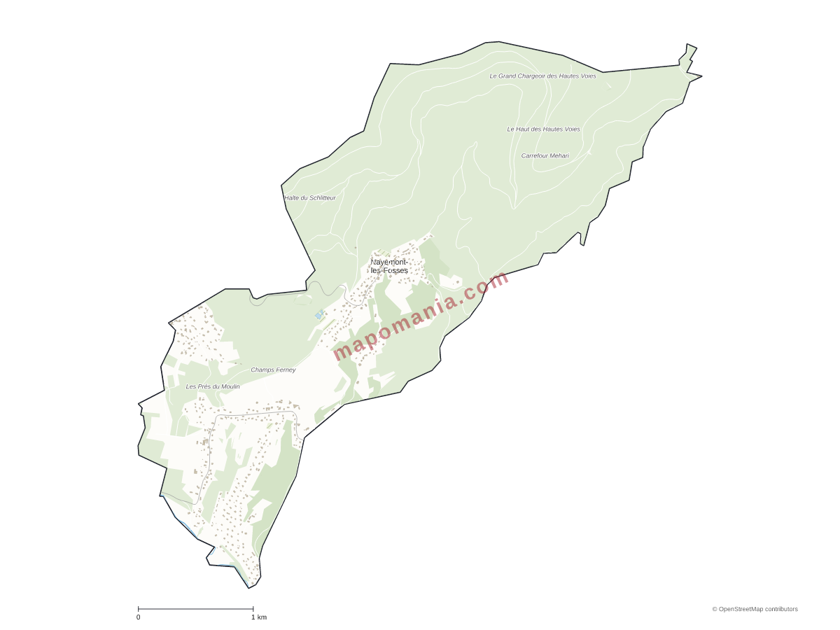Carte de Nayemont-les-Fosses à personnaliser