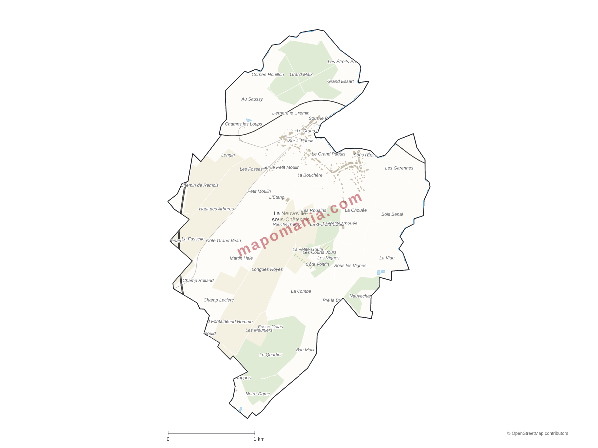 Carte de La Neuveville-sous-Châtenois à personnaliser