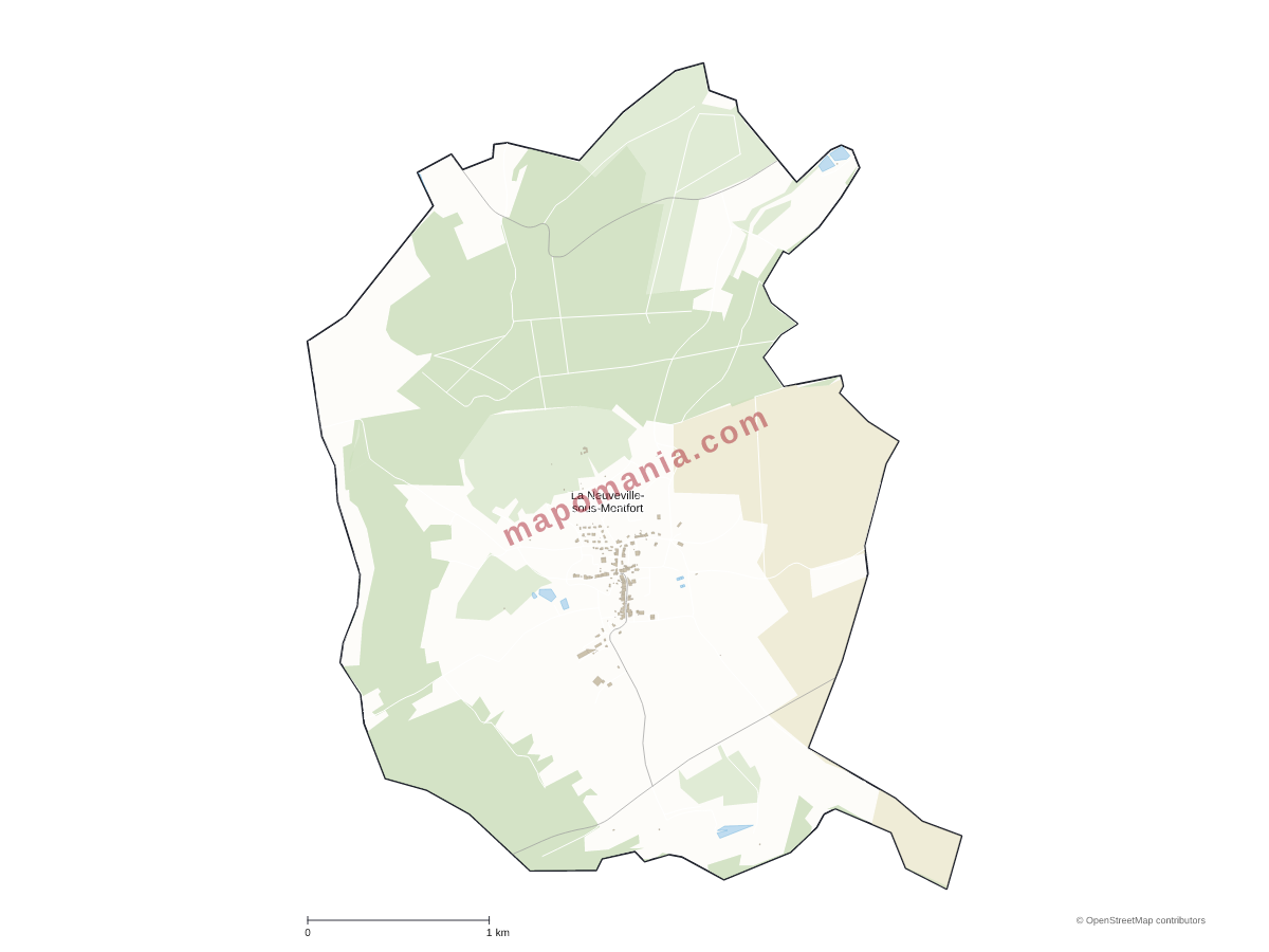 Carte de La Neuveville-sous-Montfort à personnaliser