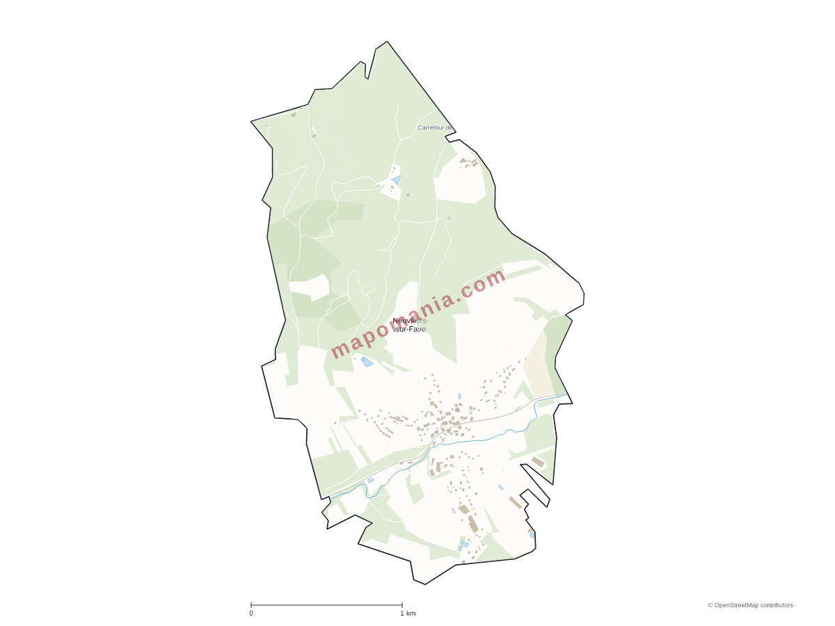 Carte de Neuvillers-sur-Fave à personnaliser