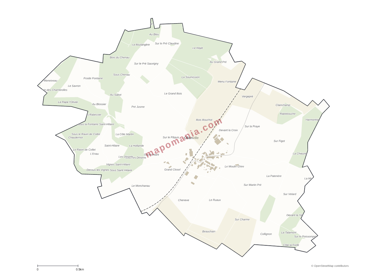 Carte de Ollainville à personnaliser