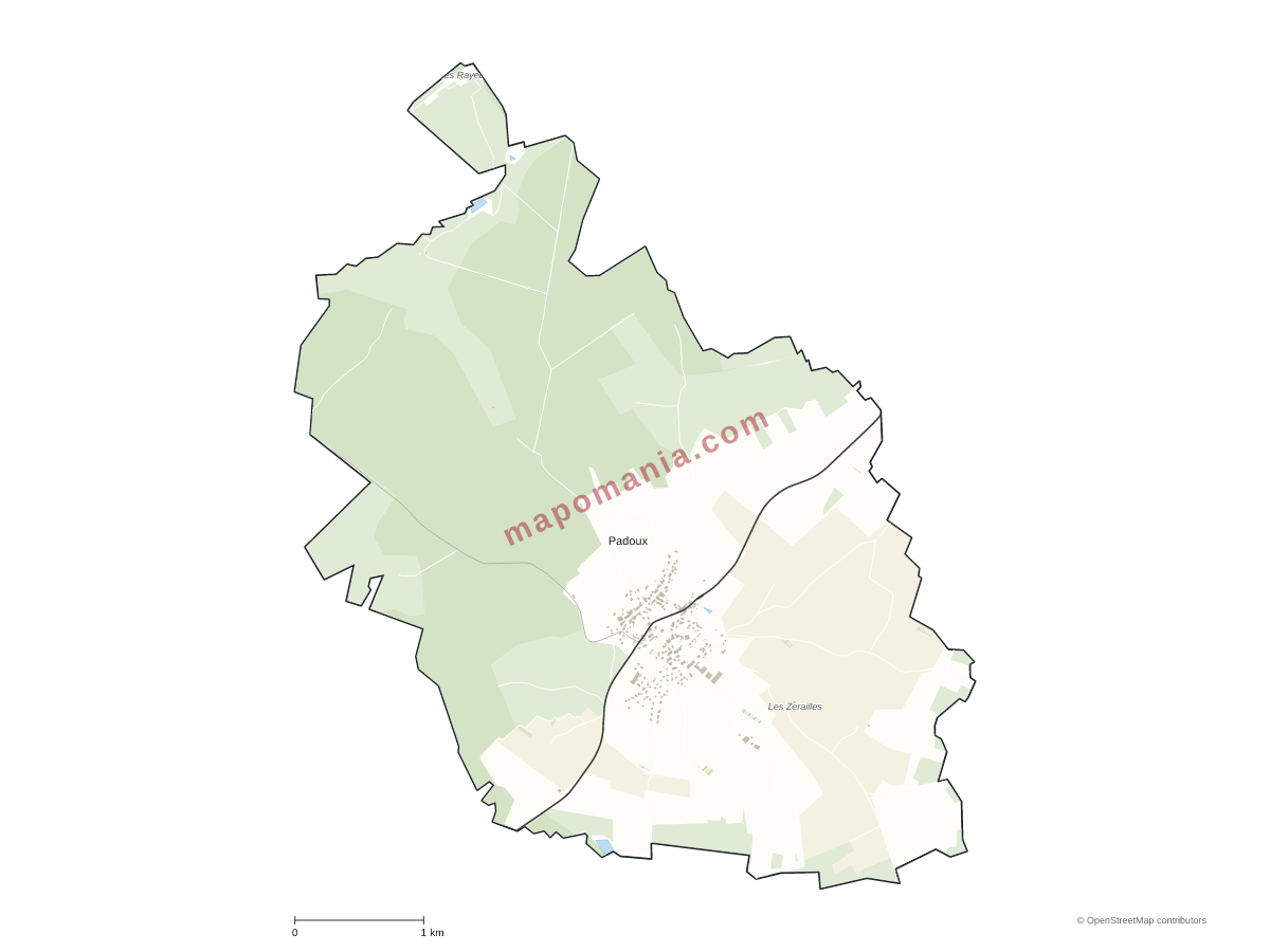 Carte de Padoux à personnaliser