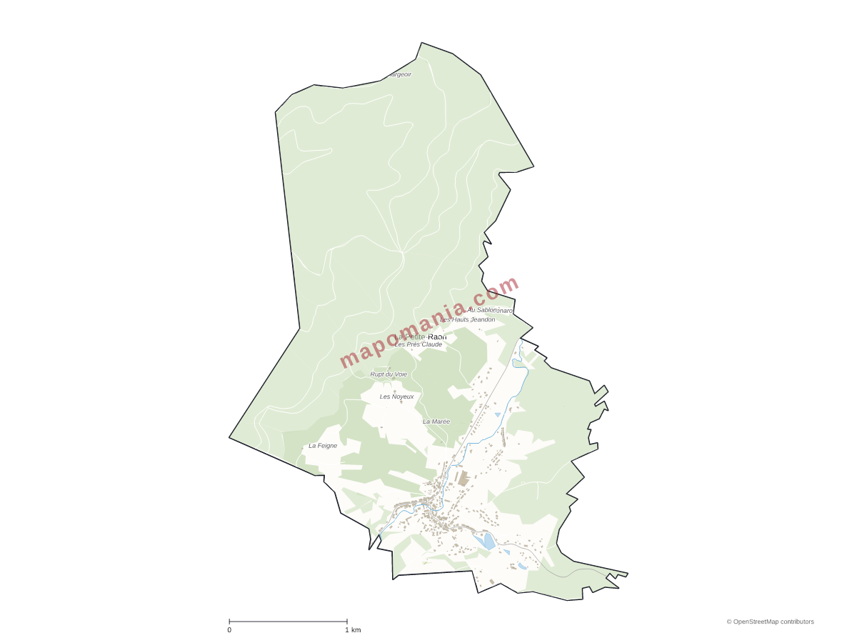 Carte de La Petite-Raon à personnaliser