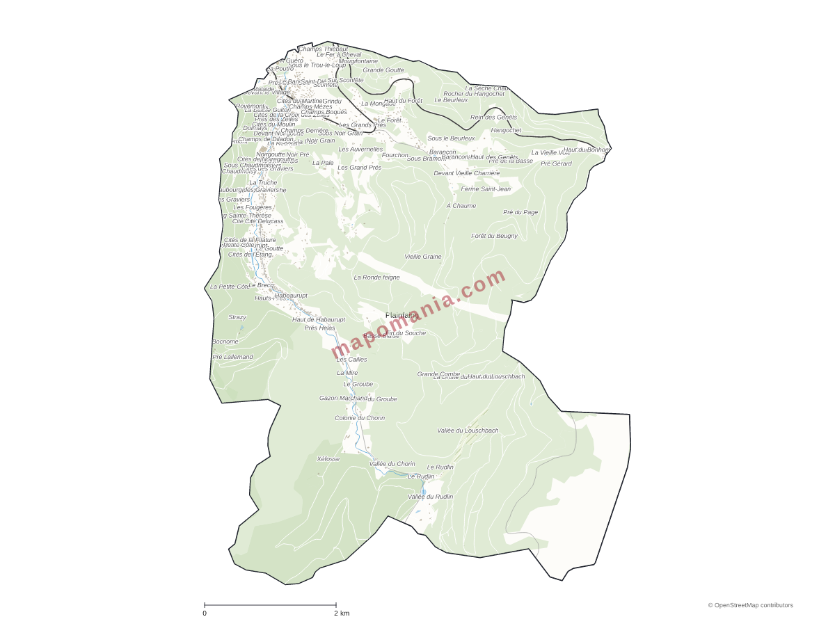 Carte de Plainfaing à personnaliser