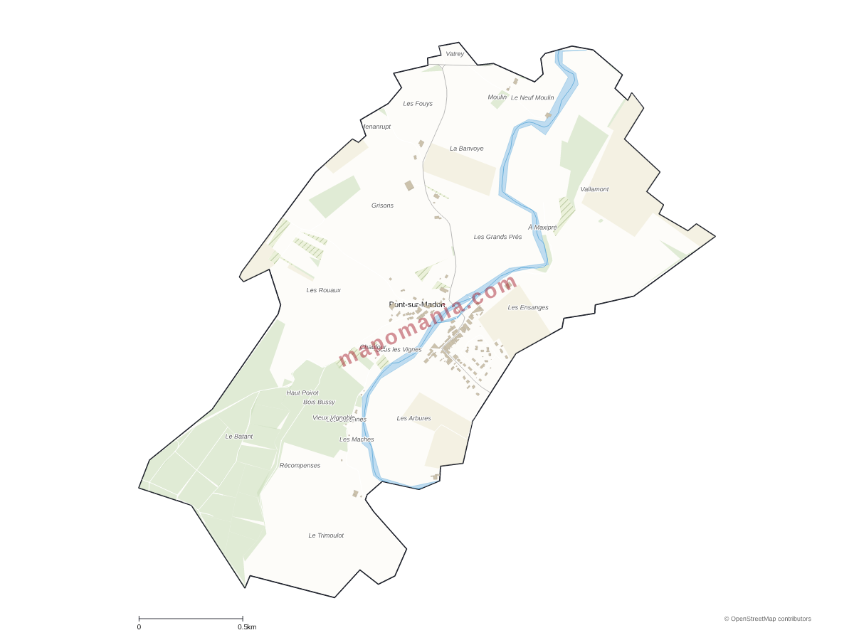 Carte de Pont-sur-Madon à personnaliser