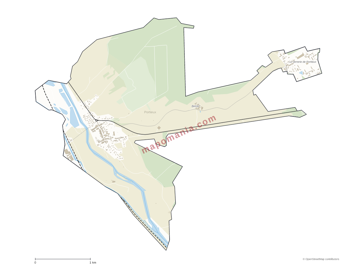 Carte de Portieux à personnaliser