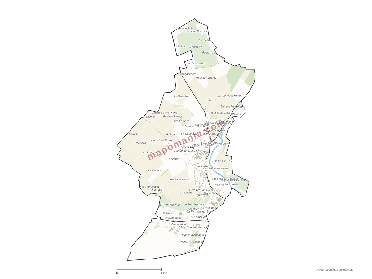 Carte de Poussay à personnaliser