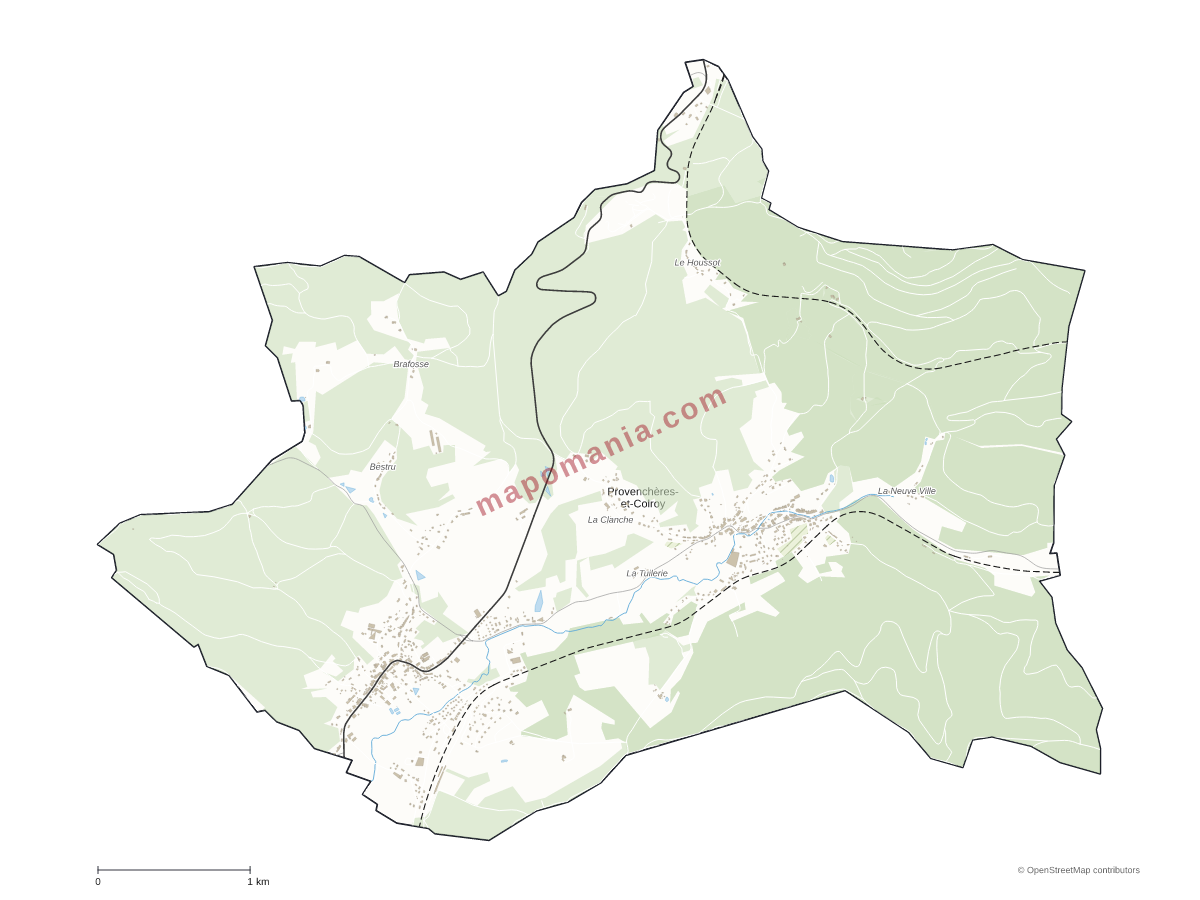Carte de Provenchères-et-Colroy à personnaliser