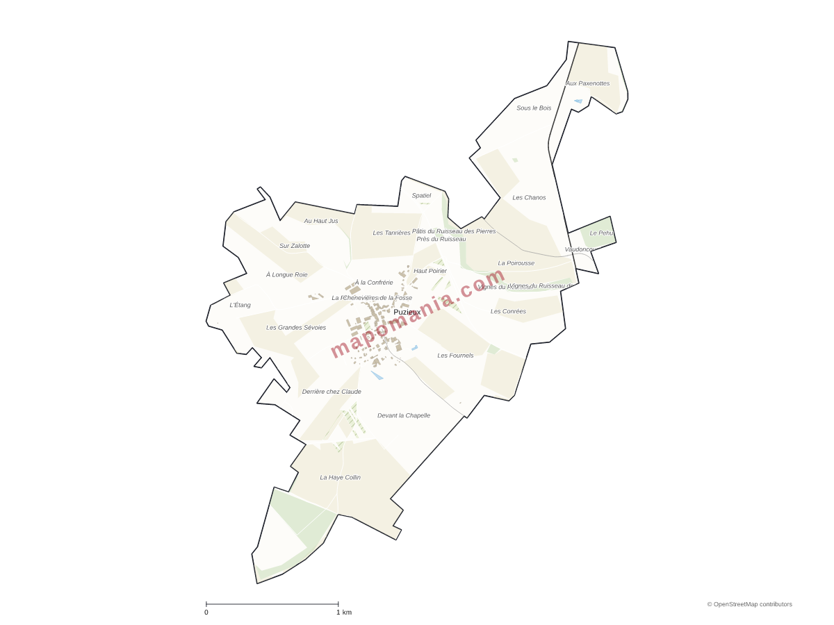 Carte de Puzieux à personnaliser