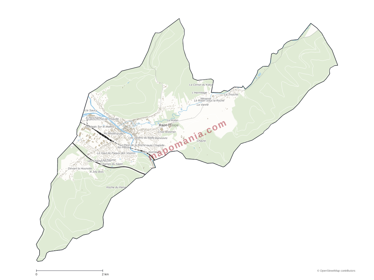 Carte de Raon-l'Étape à personnaliser