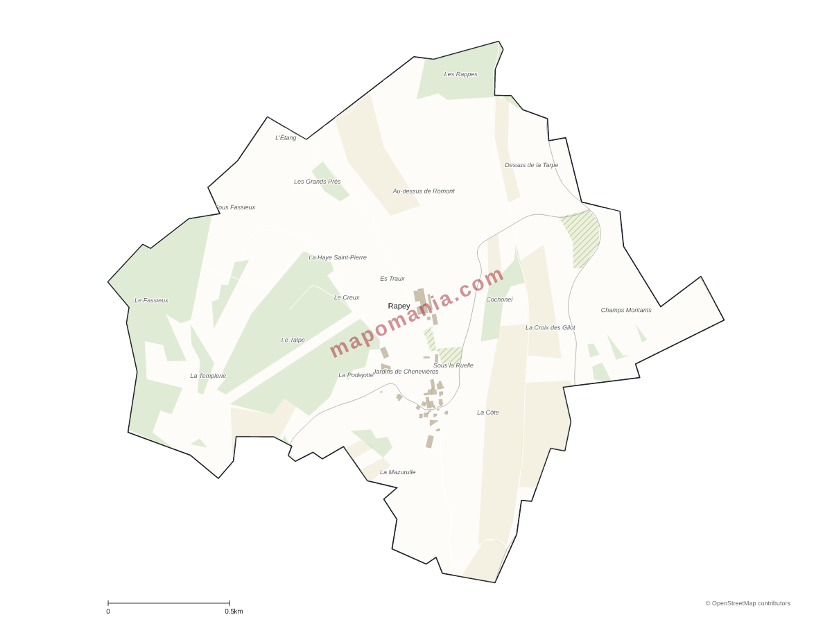 Carte de Rapey à personnaliser