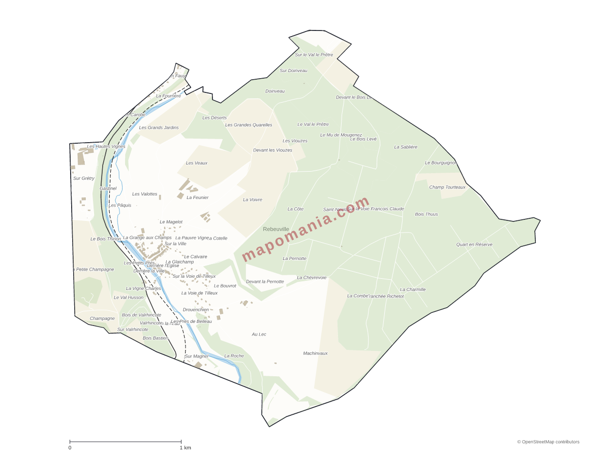 Carte de Rebeuville à personnaliser
