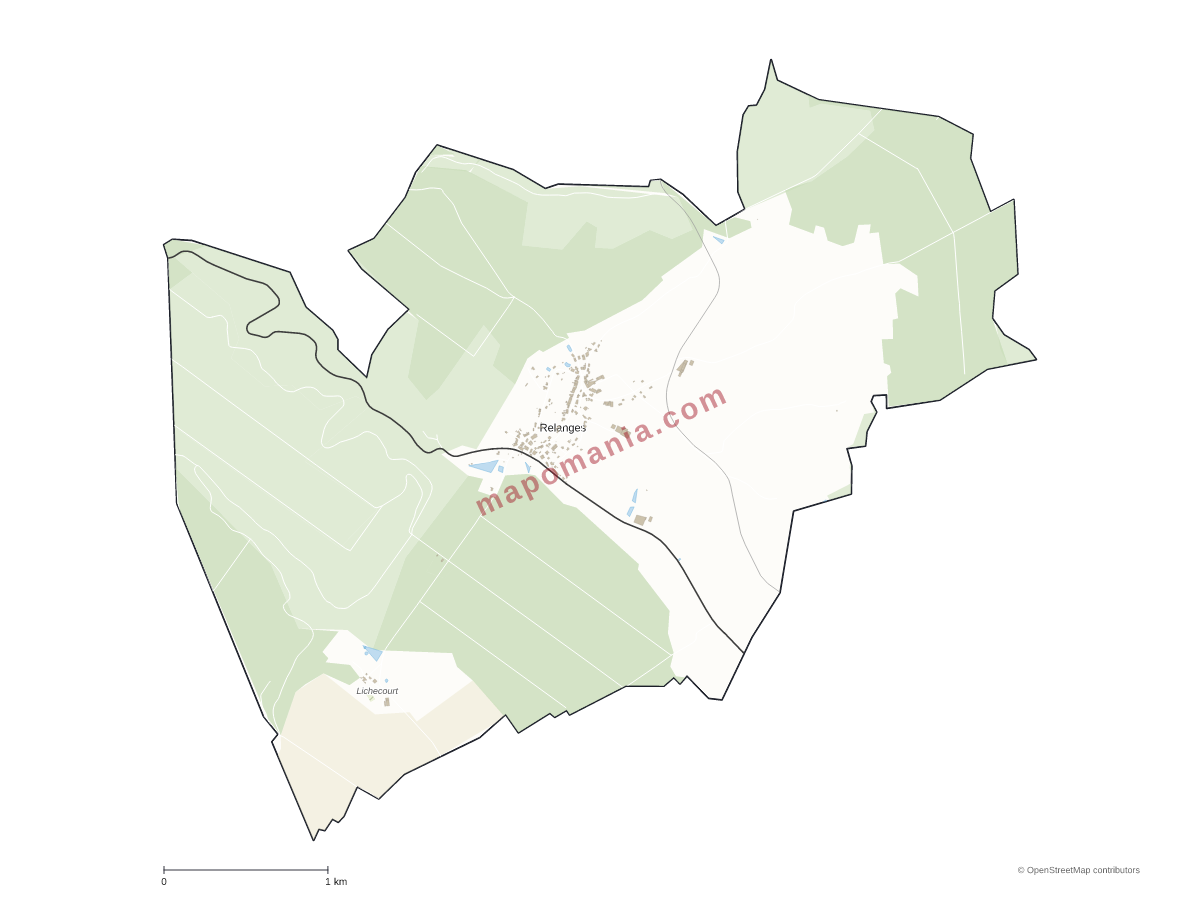 Carte de Relanges à personnaliser