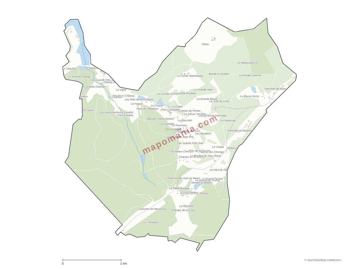Carte de Renauvoid à personnaliser
