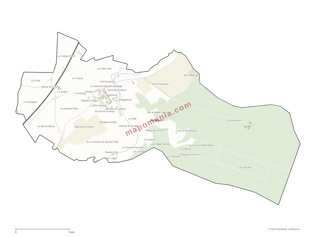 Carte de Robécourt à personnaliser