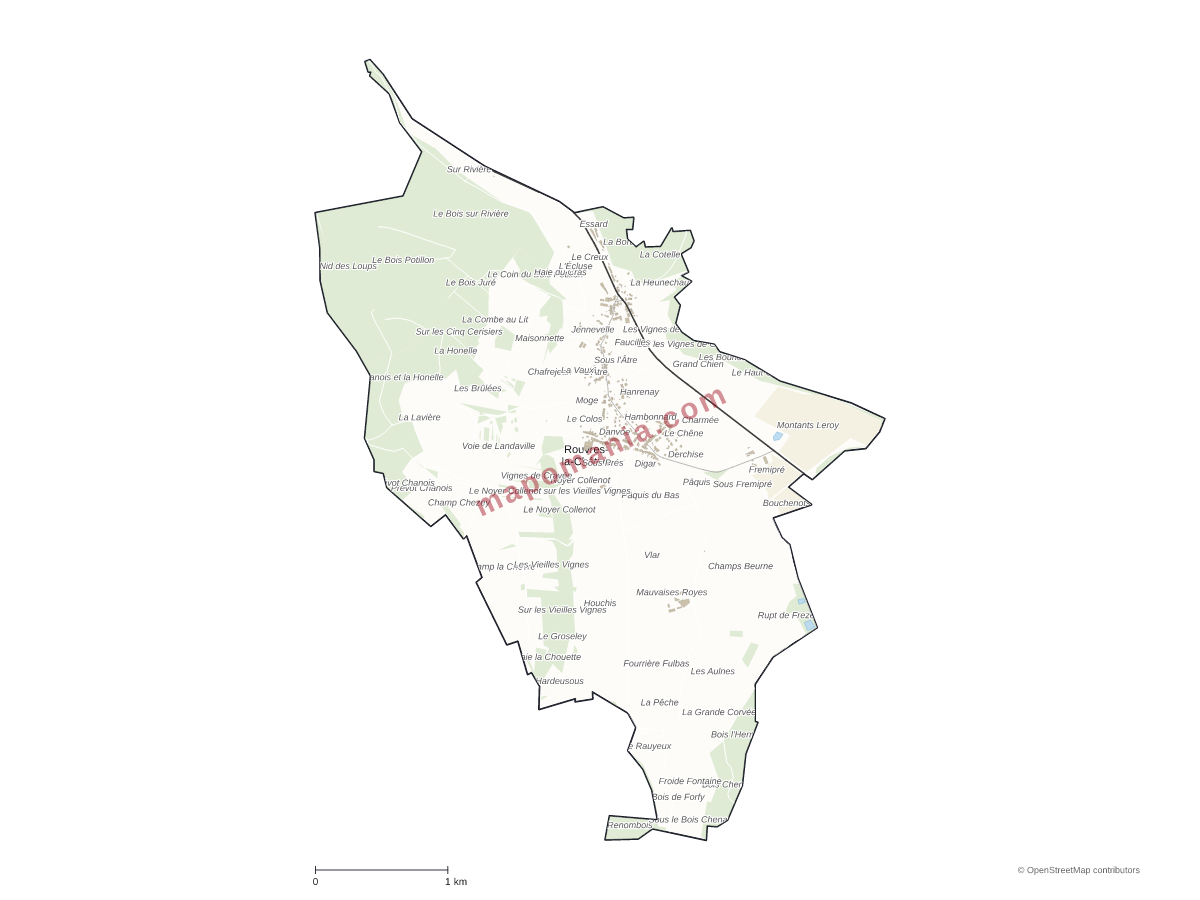 Carte de Rouvres-la-Chétive à personnaliser