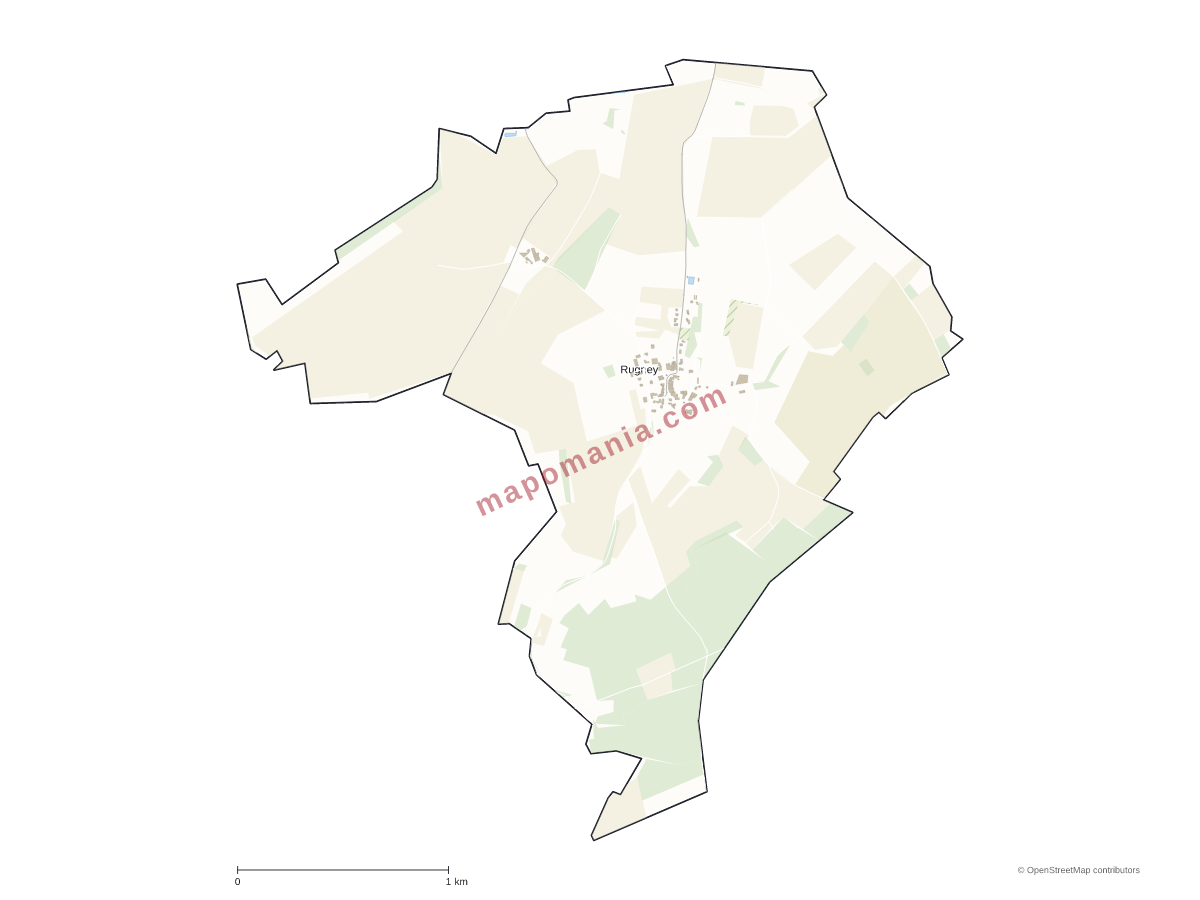 Carte de Rugney à personnaliser