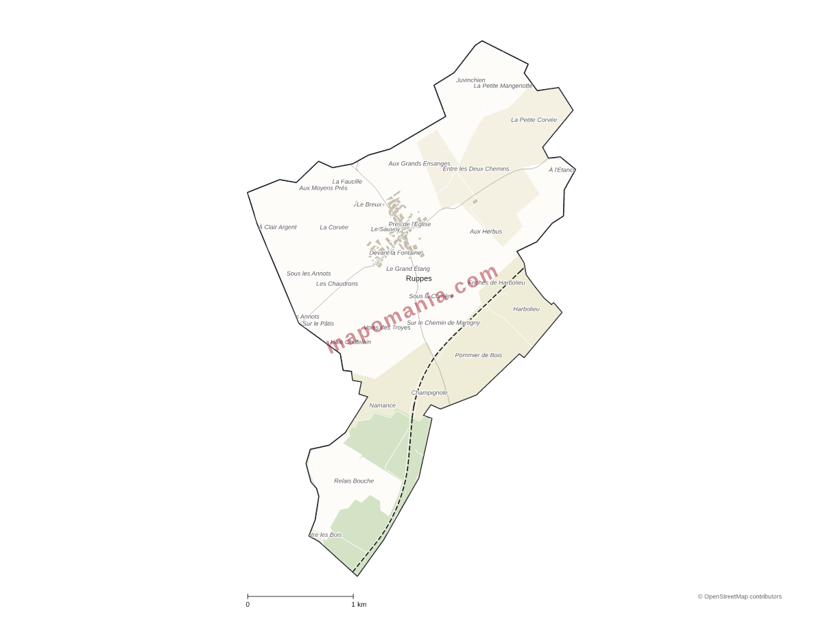 Carte de Ruppes à personnaliser