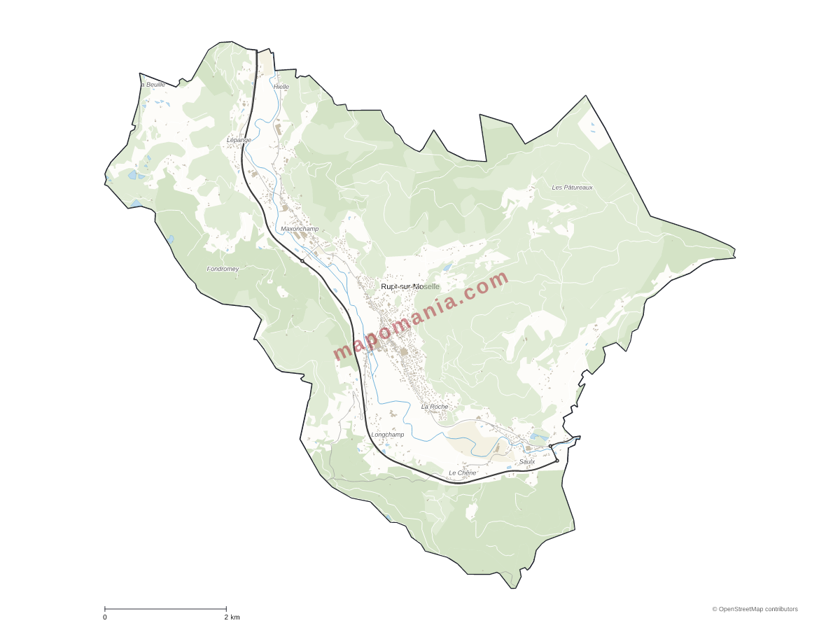 Carte de Rupt-sur-Moselle à personnaliser