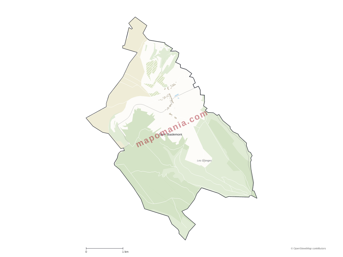 Carte de Saint-Baslemont à personnaliser
