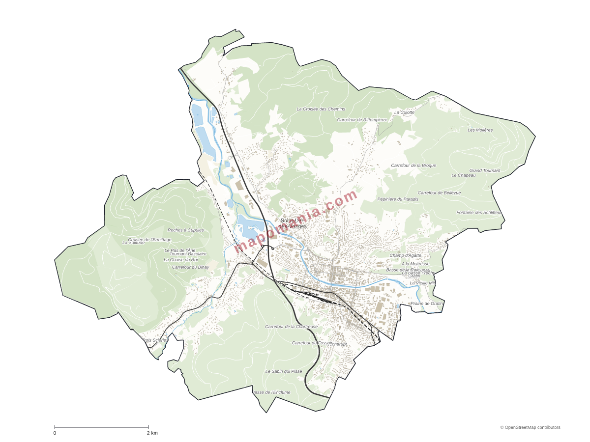 Carte de Saint-Dié-des-Vosges à personnaliser