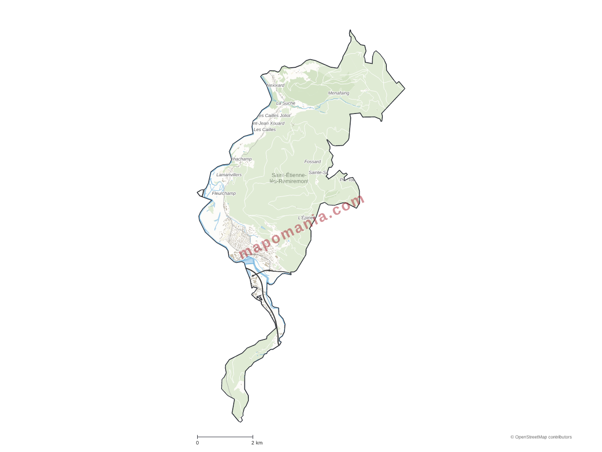 Carte de Saint-Étienne-lès-Remiremont à personnaliser