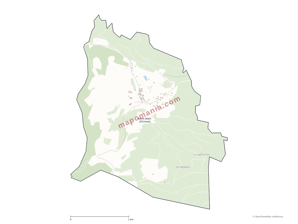 Carte de Saint-Jean-d'Ormont à personnaliser