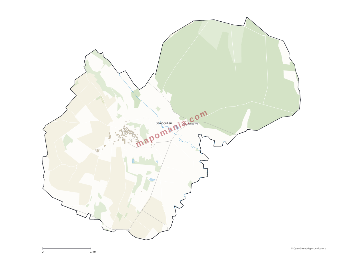 Carte de Saint-Julien à personnaliser