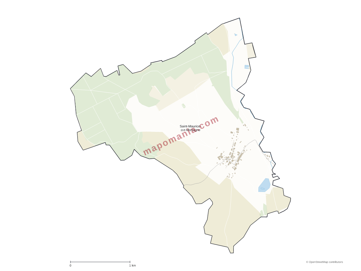 Carte de Saint-Maurice-sur-Mortagne à personnaliser