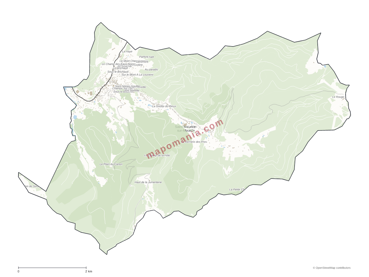Carte de Saint-Maurice-sur-Moselle à personnaliser