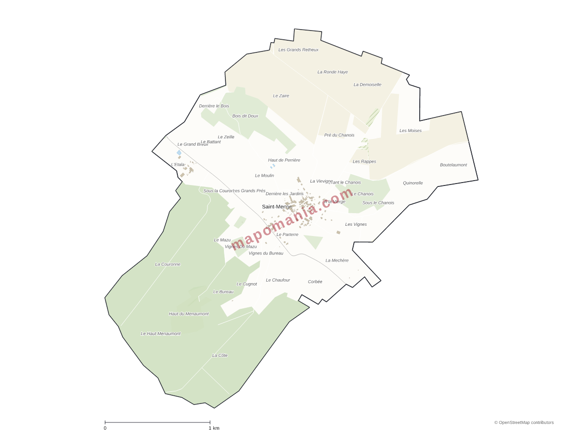 Carte de Saint-Menge à personnaliser