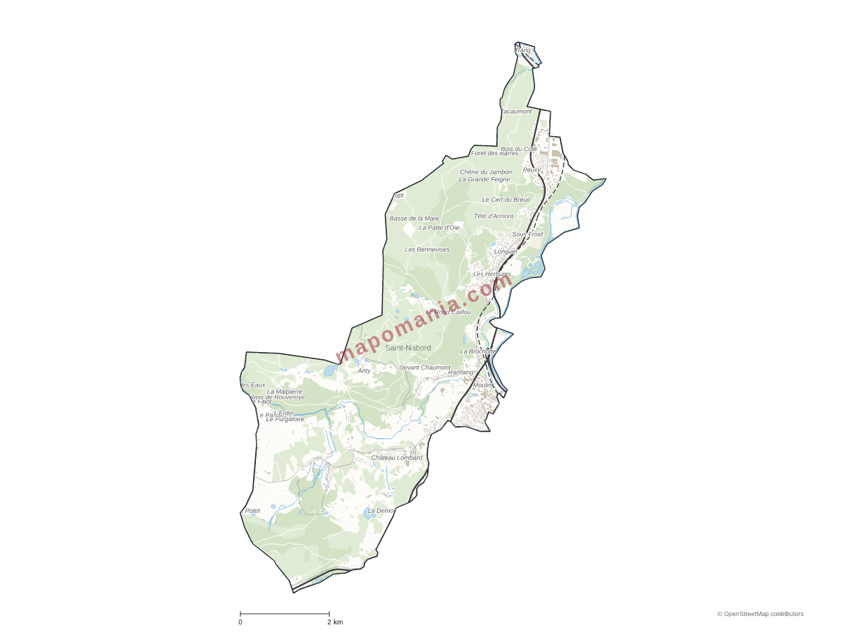 Carte de Saint-Nabord à personnaliser
