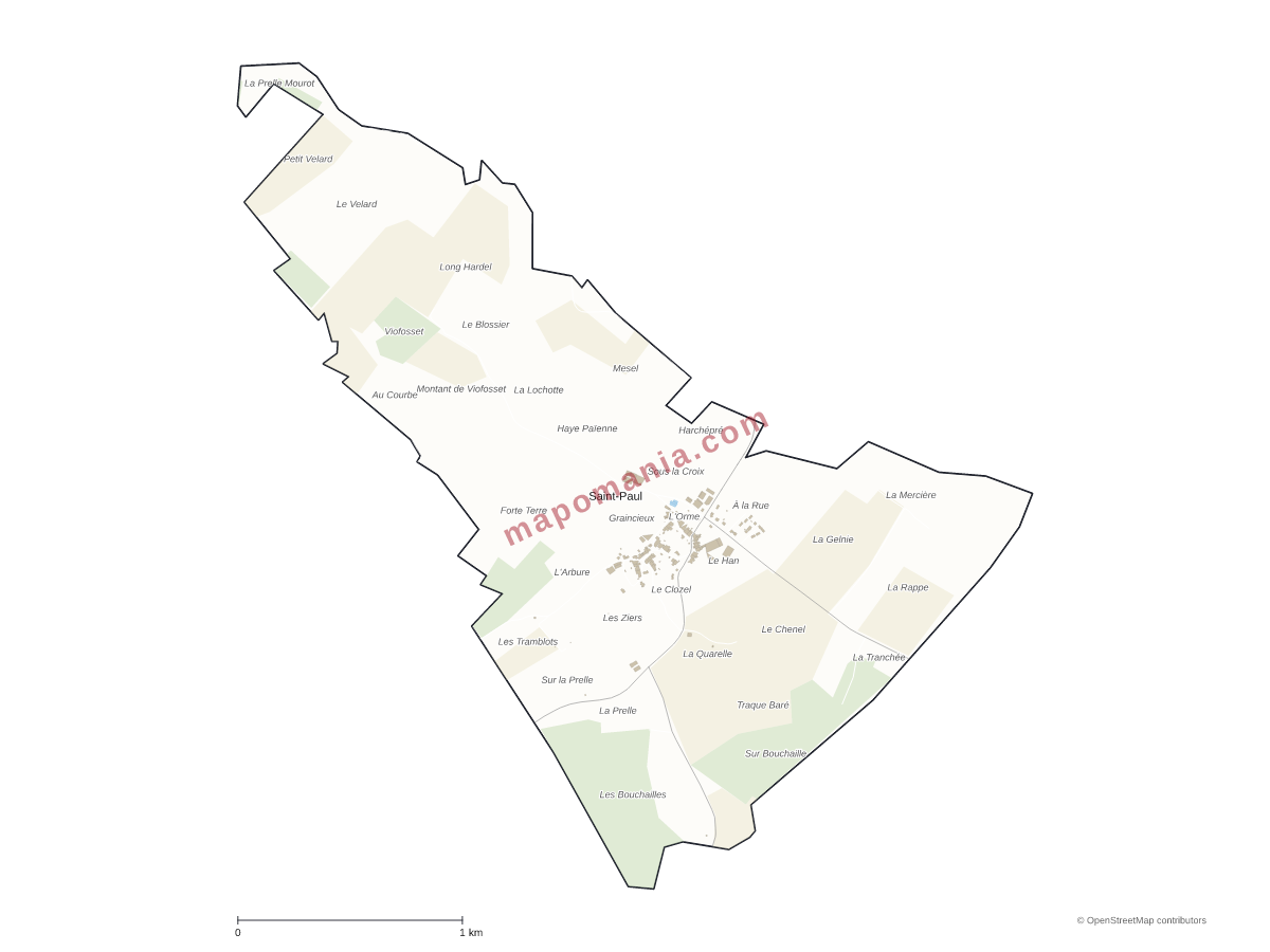 Carte de Saint-Paul à personnaliser