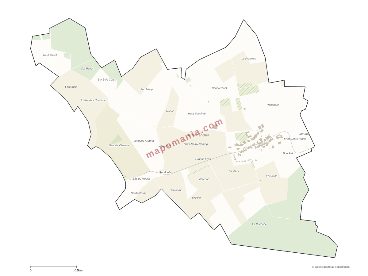 Carte de Saint-Prancher à personnaliser